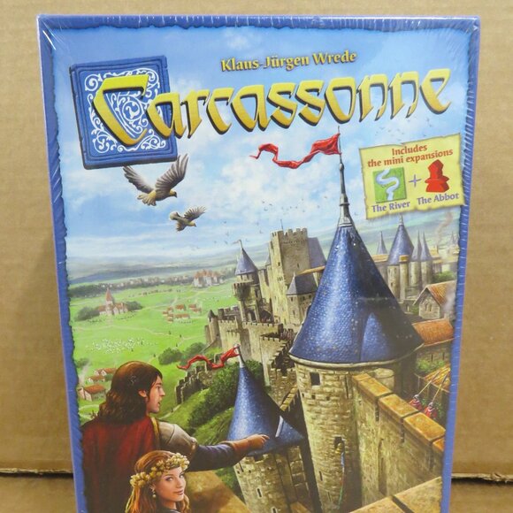 Carcassonne Base Game + The River & The Abbot Mini Expansions Z-Man Games NEW - Picture 1 of 6